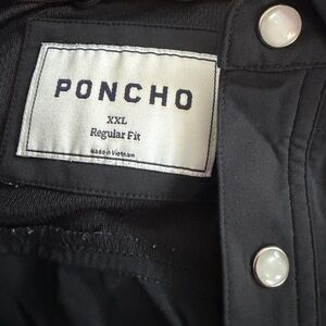 Black Poncho black shirt short sleeve XXL